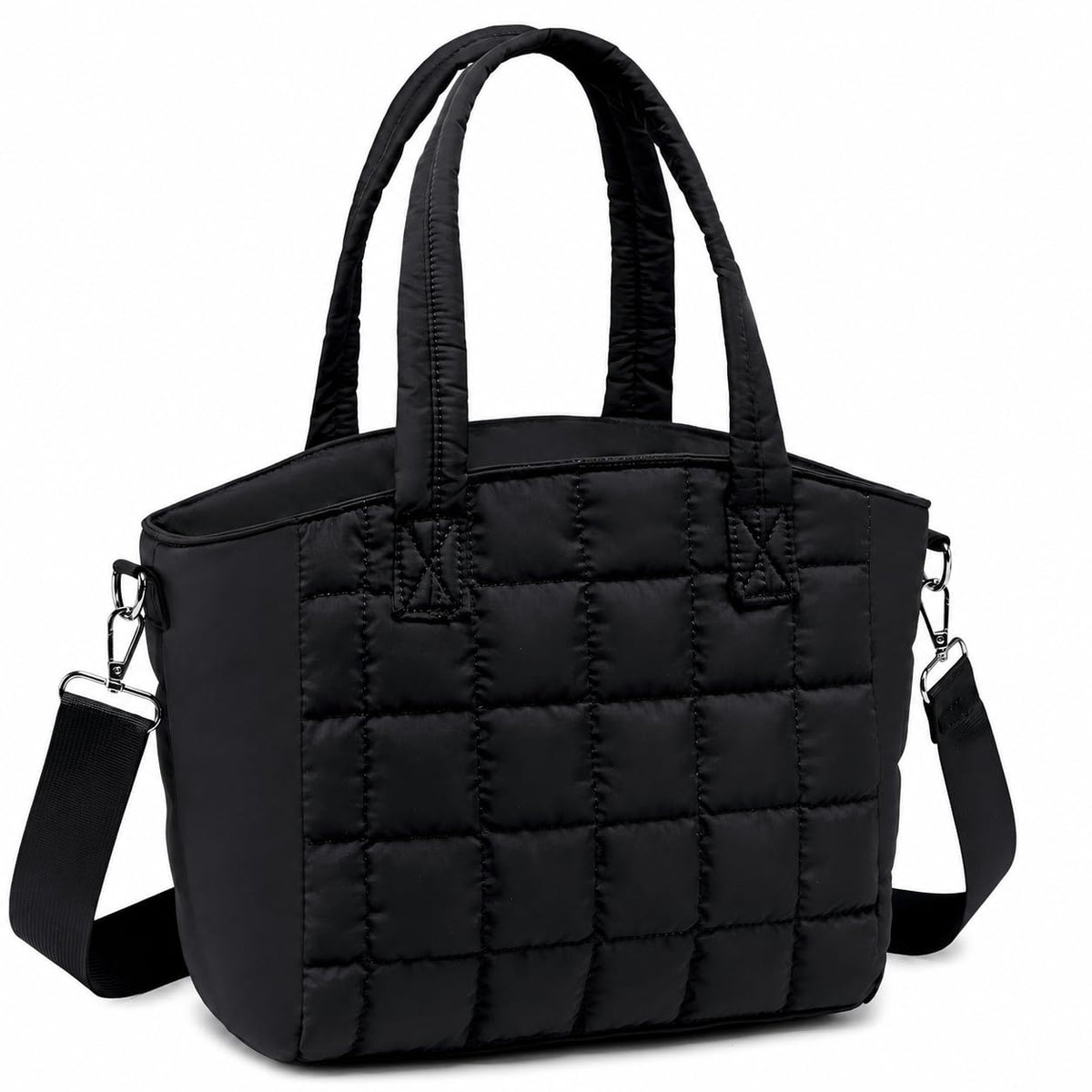 CAMTOP Lunch Box for Women Insulated Lunch Bag Lunchbox Cooler Thermal Leakproof Quilted Reusable Lunch Tote Bag for Work School Travel Picnic (Black)