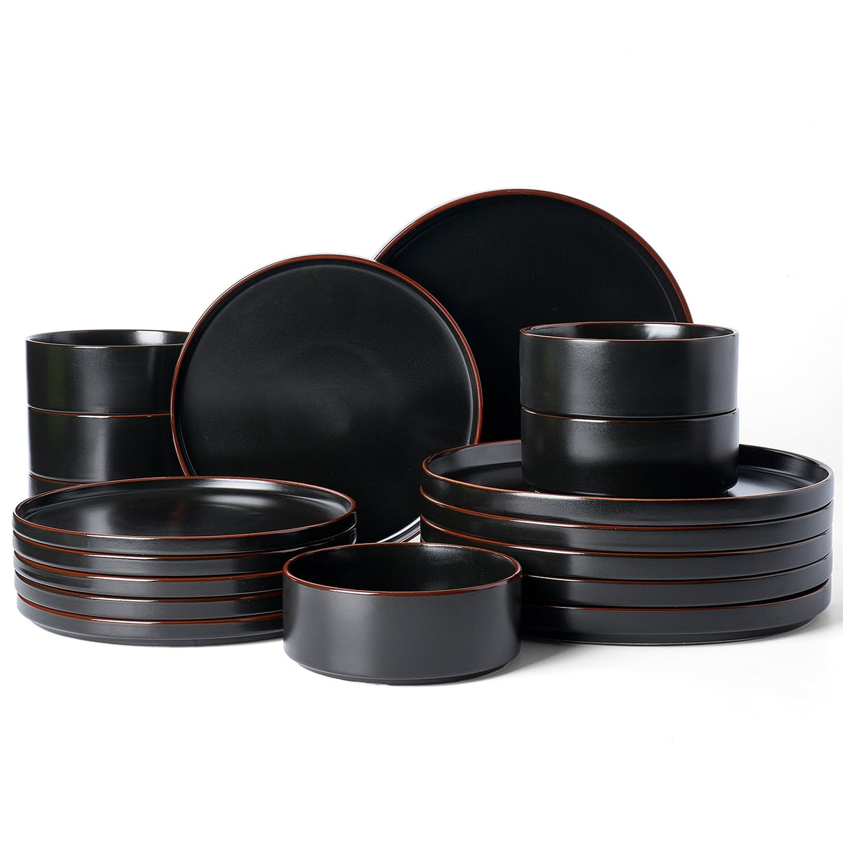 Famiware Nebula Ridge 12-Piece Stoneware Dinnerware Set, Multi-color