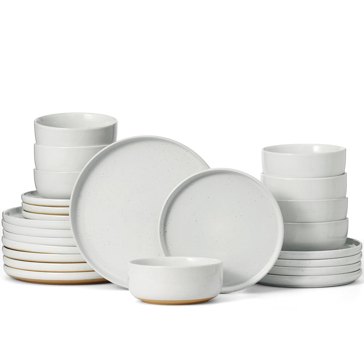 Famiware Milkyway 12-Piece Stoneware Dinnerware Set, White
