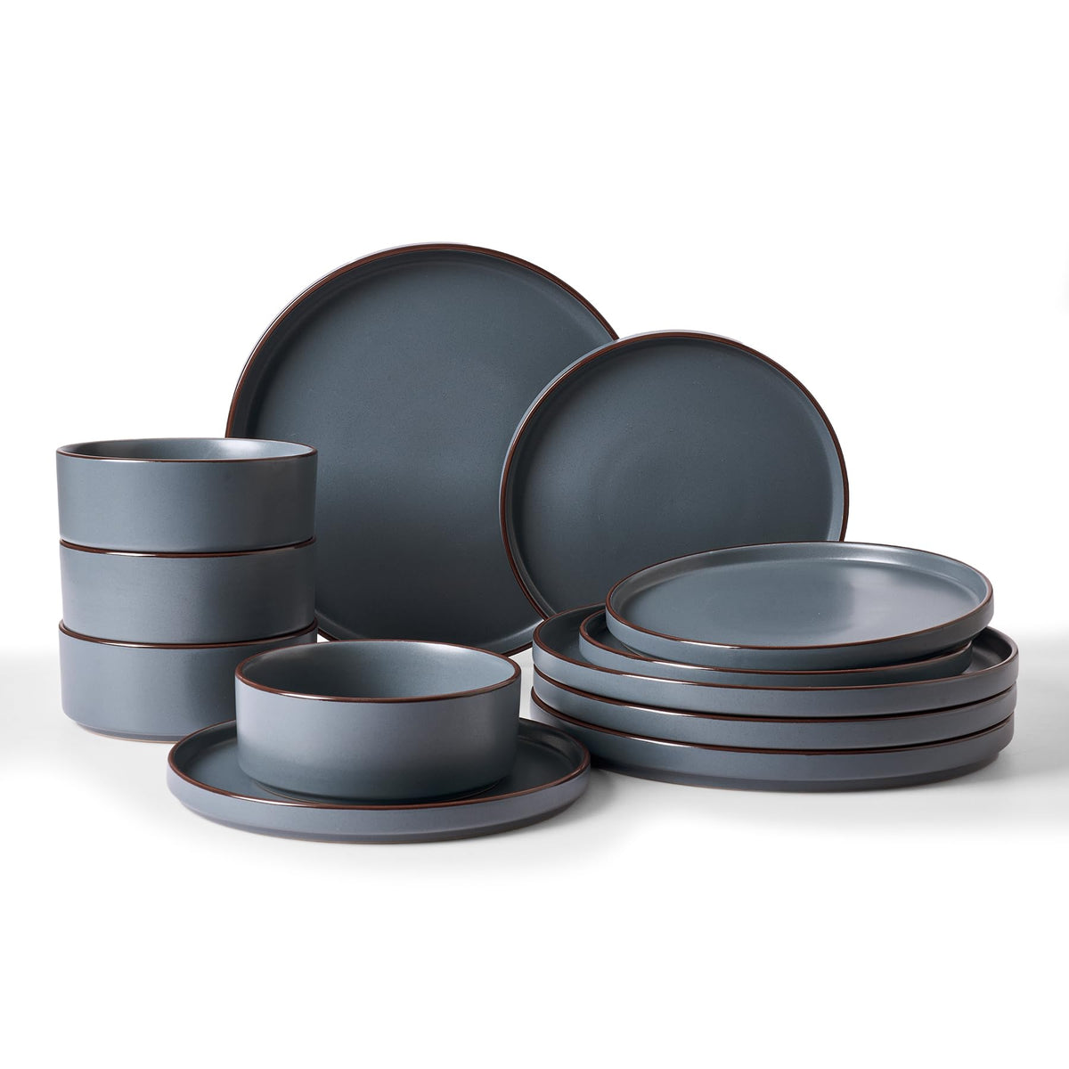 Famiware Nebula Ridge 12-Piece Stoneware Dinnerware Set, Multi-color