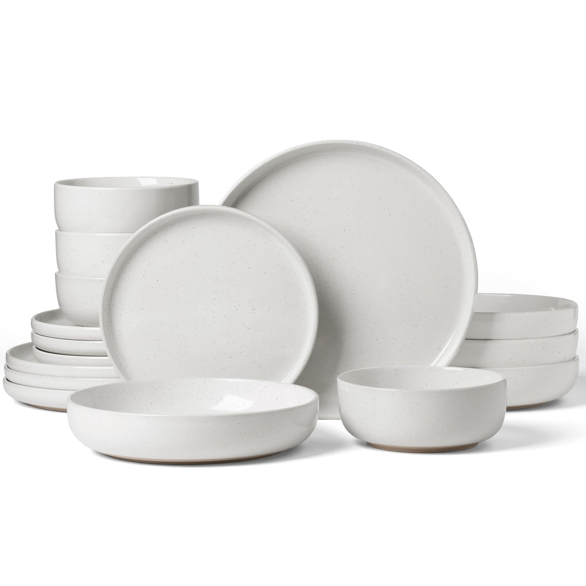 Famiware Milkyway 12-Piece Stoneware Dinnerware Set, White