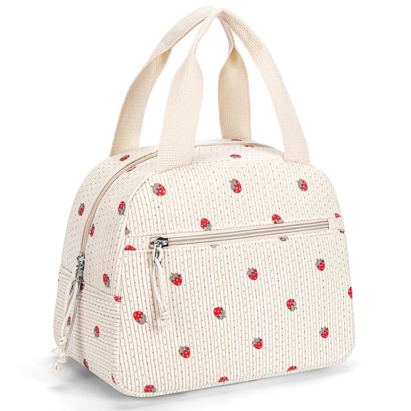 Lunch Bag for Women Men, Corduroy Small Insulated Lunch Box