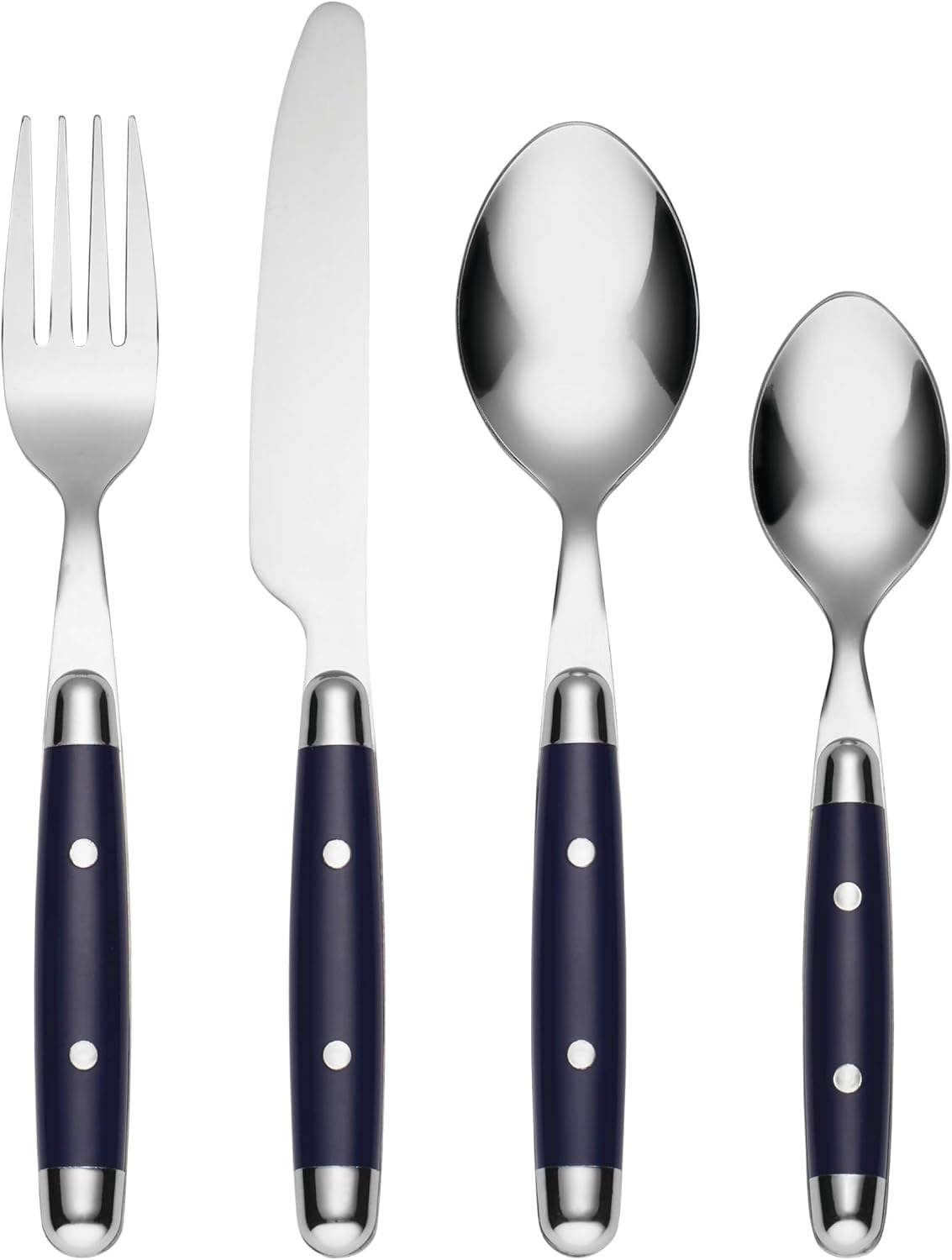 Cambridge Jubilee Blue 16-Piece 18/0 Silverware Set for 4, Flatware