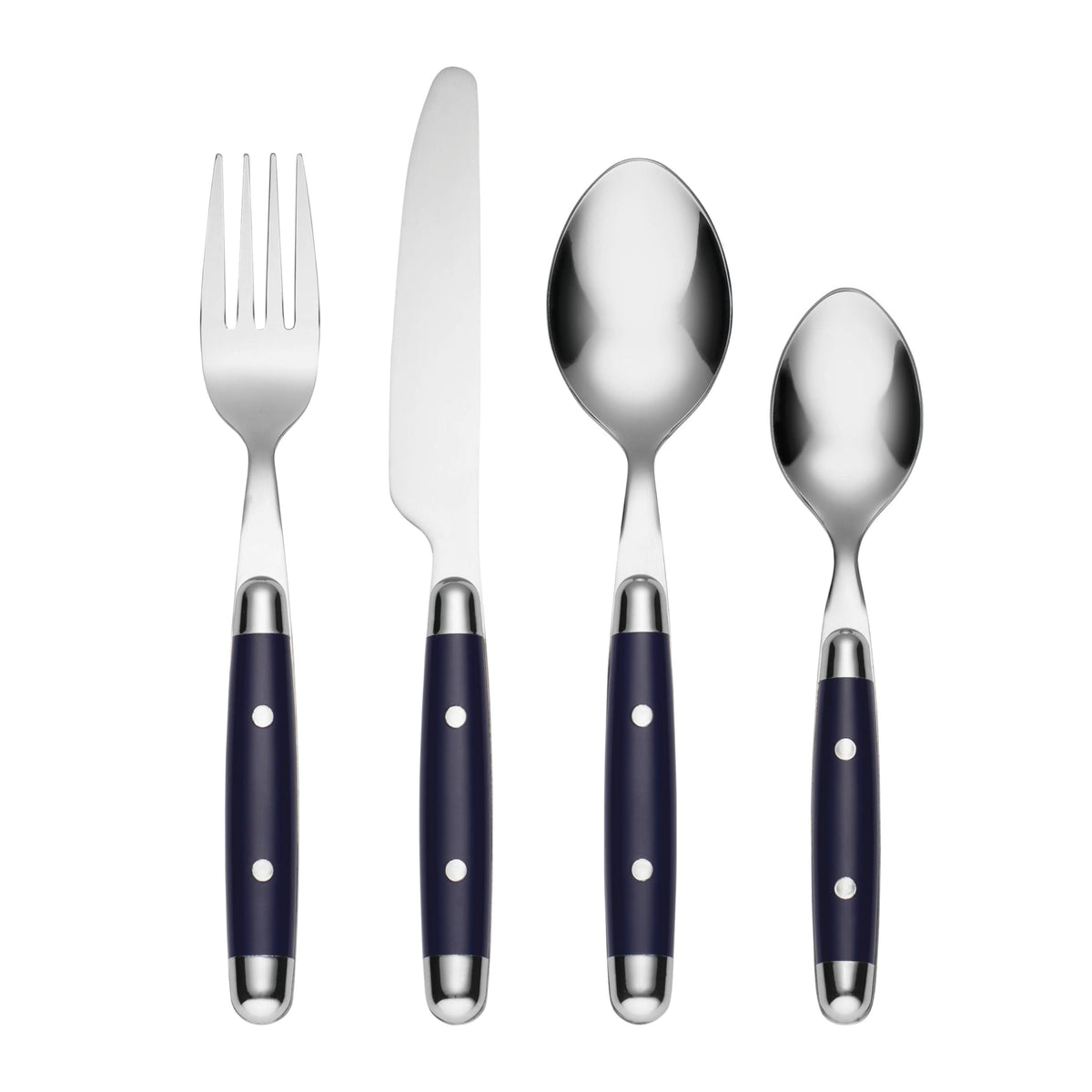 Cambridge Jubilee Blue 16-Piece 18/0 Silverware Set for 4, Flatware