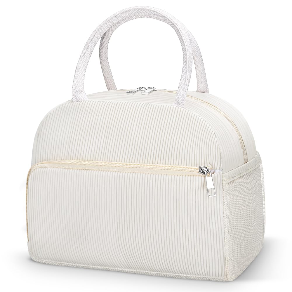 Coobiiya Lunch Box Lunch Bag for Women Men,Reusable Cute Lunch Pail bag,Leakproof,Insulated LunchBox Tote Compact 10L, Cooler Lunch Container for Work Travel Office (Black)