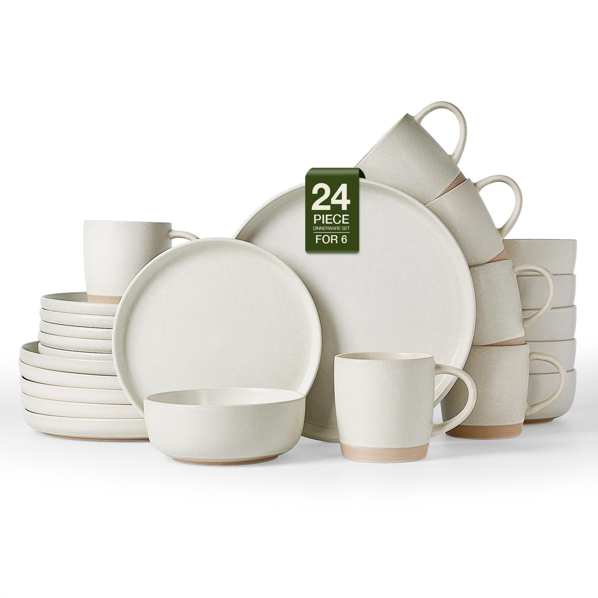 Famiware Milkyway 12-Piece Stoneware Dinnerware Set, White