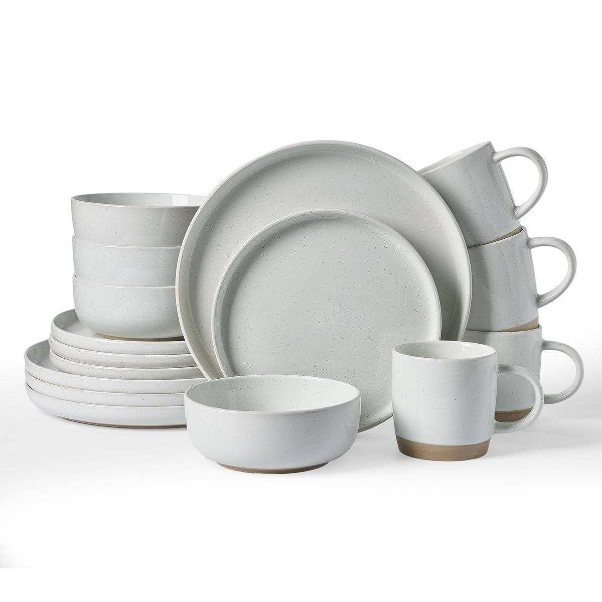 Famiware Milkyway 12-Piece Stoneware Dinnerware Set, White