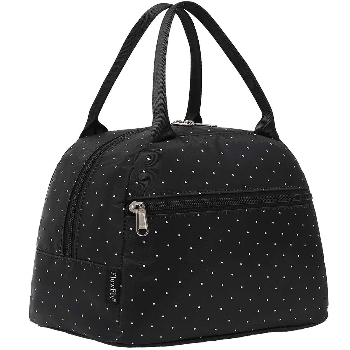 FlowFly Insulated Lunch Cooler Bag - Tote Bag Organizer for Women/Men, Black