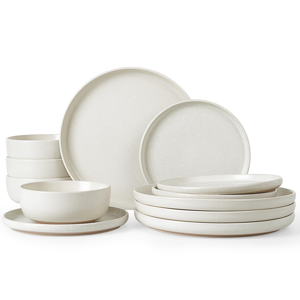 Famiware Milkyway 12-Piece Stoneware Dinnerware Set, White