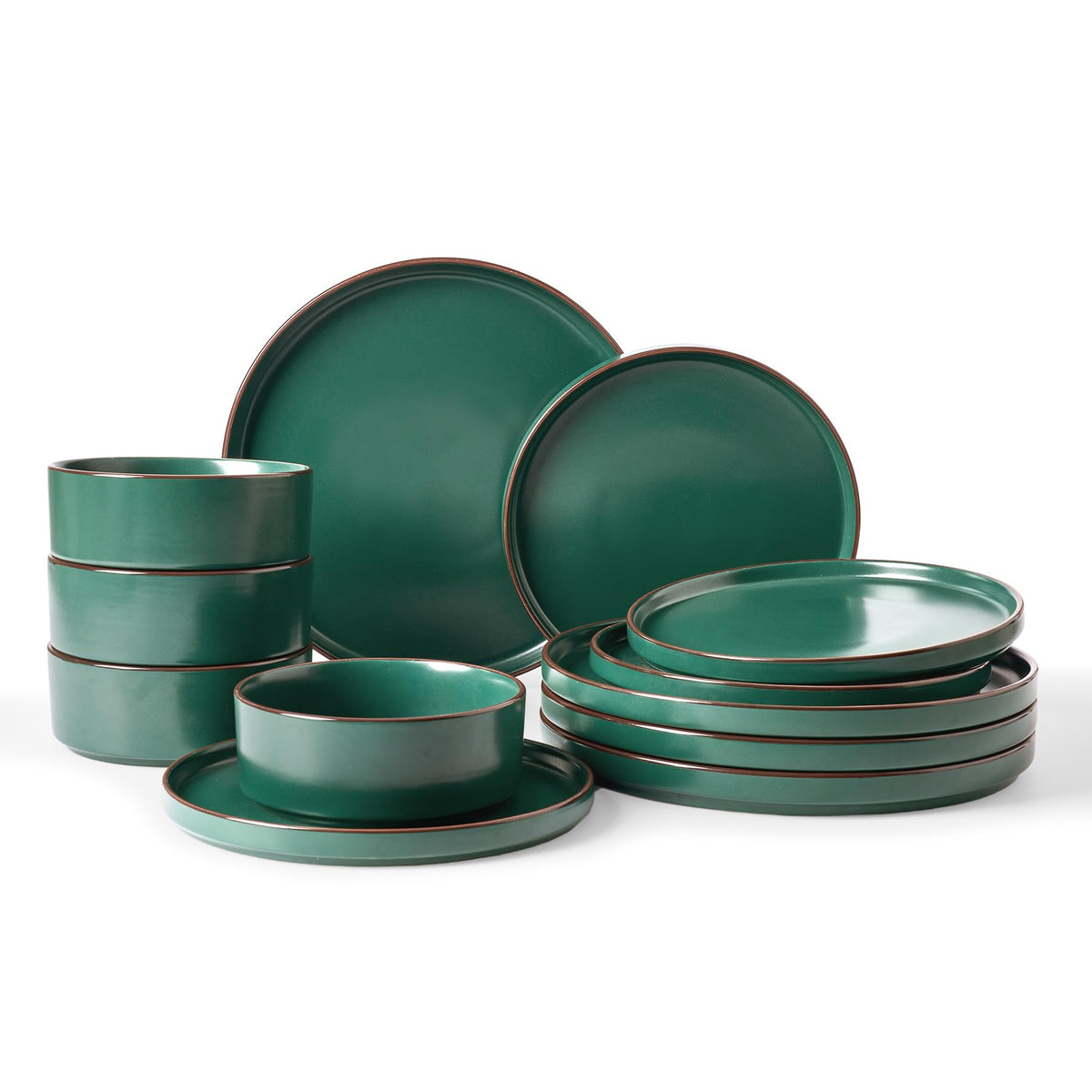 Famiware Nebula Ridge 12-Piece Stoneware Dinnerware Set, Multi-color