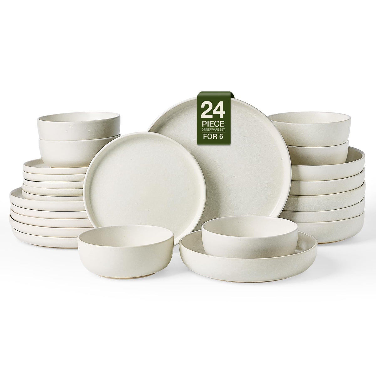 Famiware Milkyway 12-Piece Stoneware Dinnerware Set, White