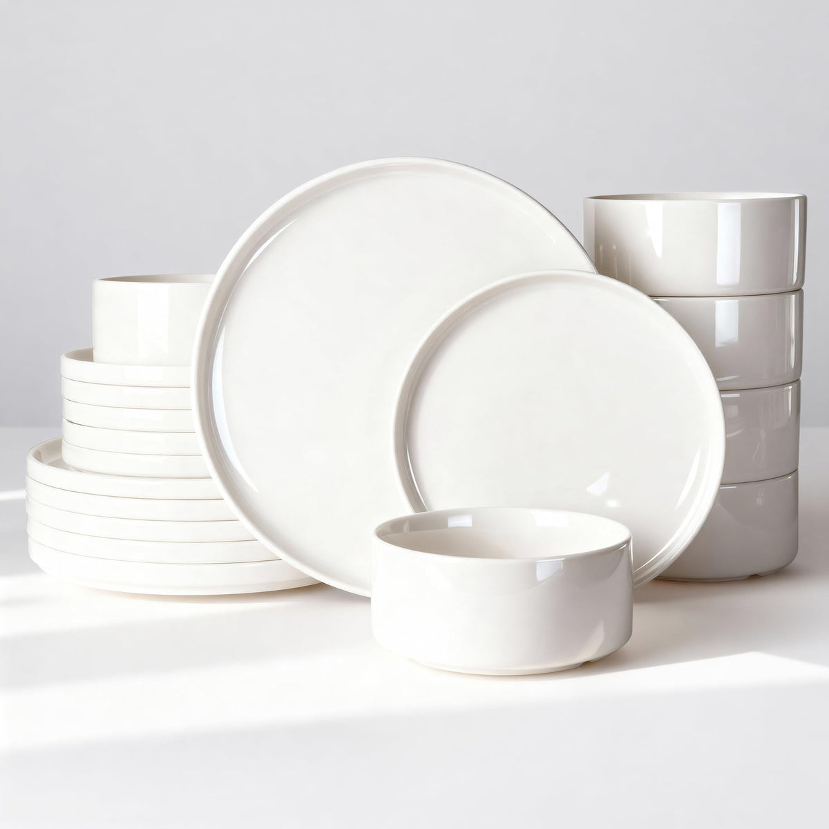 Famiware Nebula Plates and Bowls, 12-Piece Dinnerware Set, Cinnamon Brown