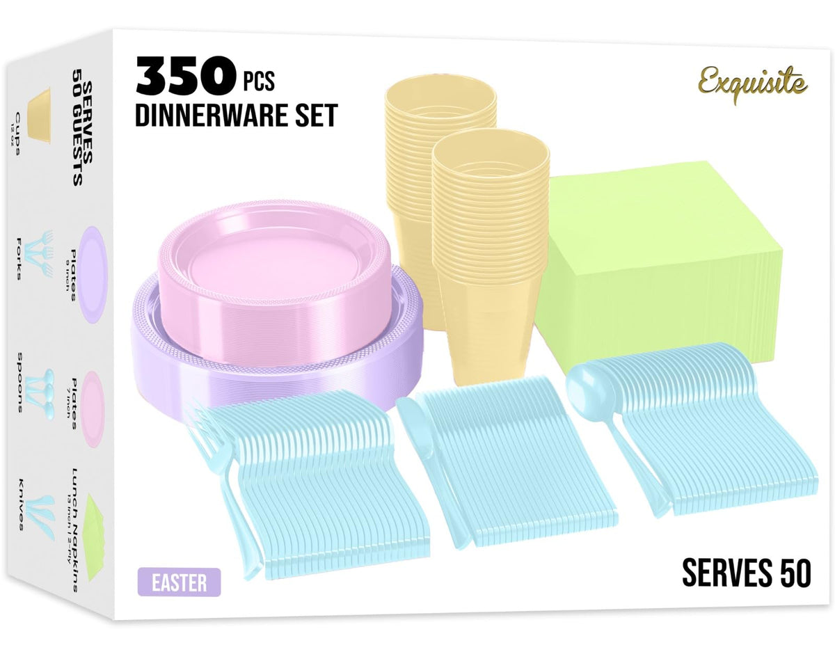 Exquisite 350 Pcs Black Plates and Napkins Party Supplies Plate Sets