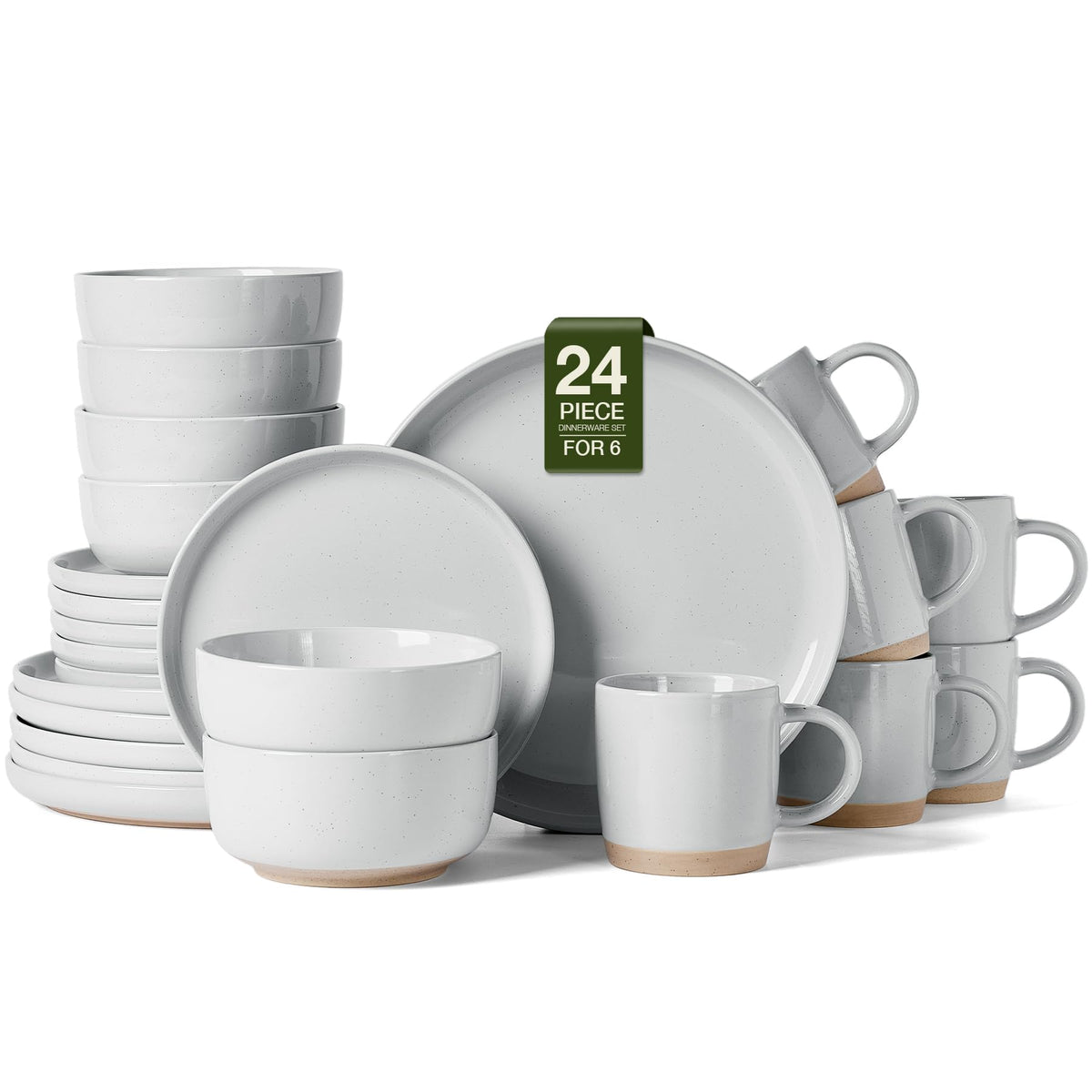Famiware Milkyway 12-Piece Stoneware Dinnerware Set, White