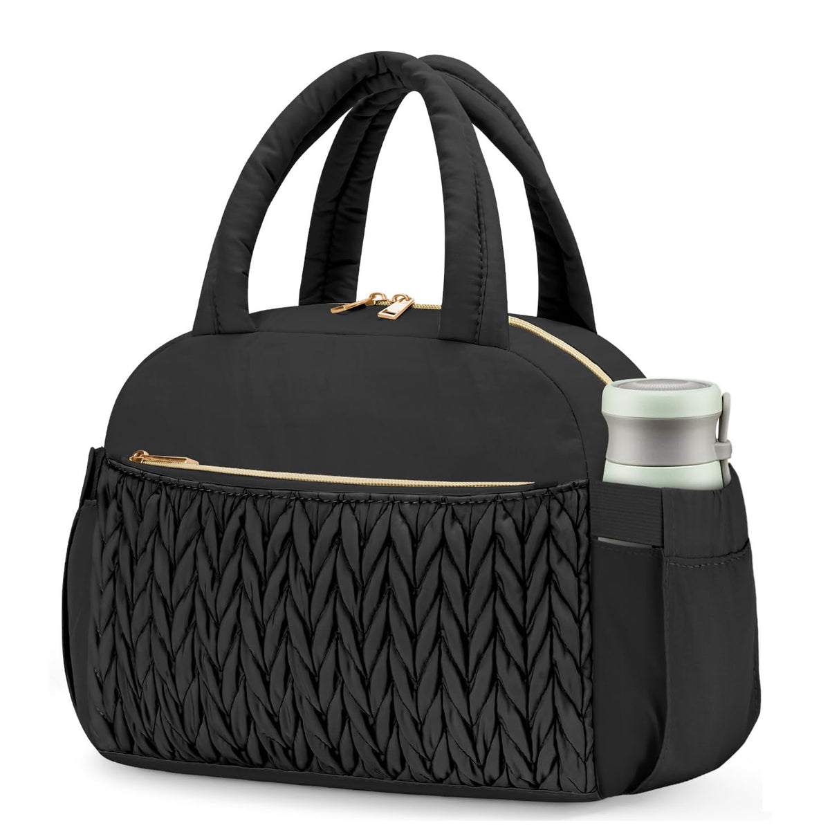 Coobiiya Lunch Bag Lunch Box for Women Men, Reusable Cute Corduroy Lunchbag - Leakproof, Insulated LunchBox Tote with Large Capacity, Dot