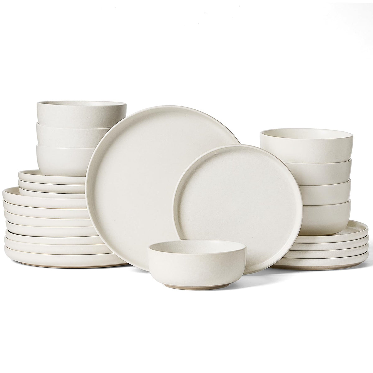 Famiware Milkyway 12-Piece Stoneware Dinnerware Set, White