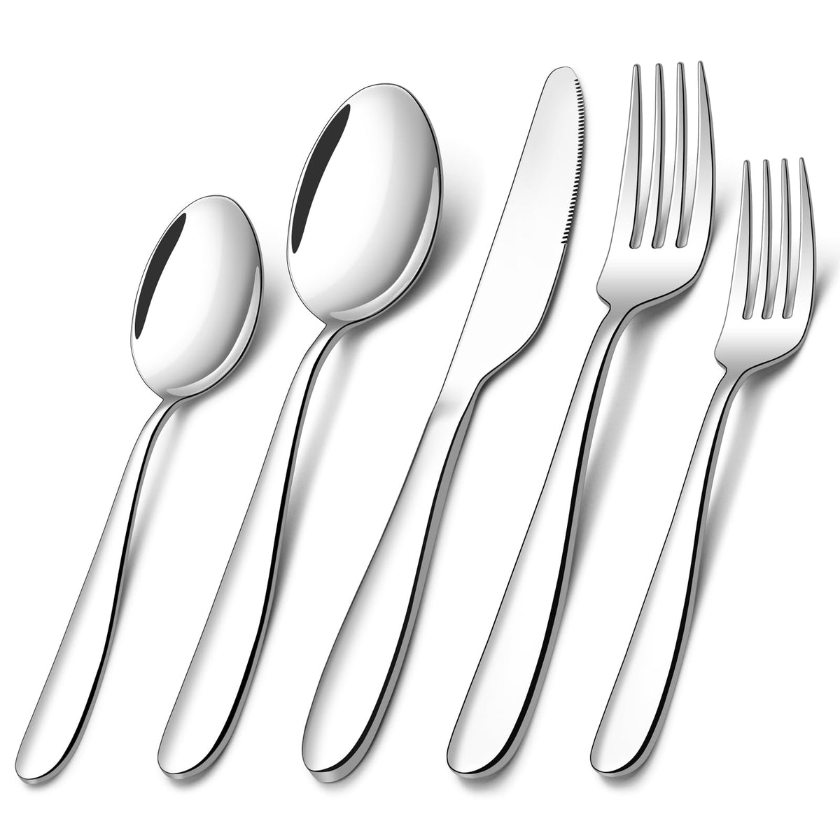 Compralo Silverware Set for 12, Stainless Steel 60 Piece Flatware Set