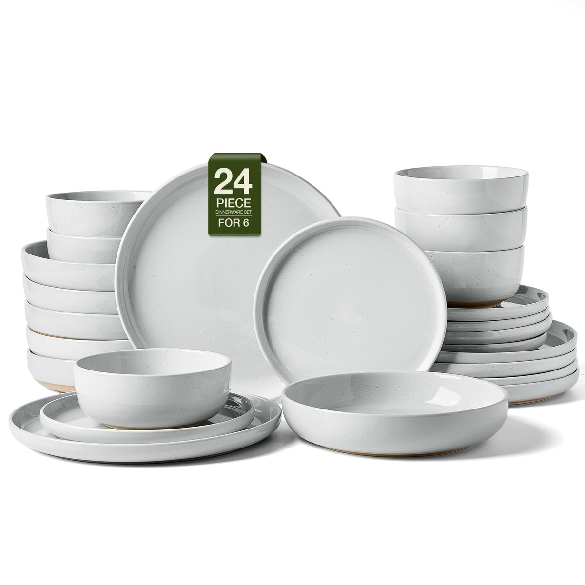 Famiware Milkyway 12-Piece Stoneware Dinnerware Set, White