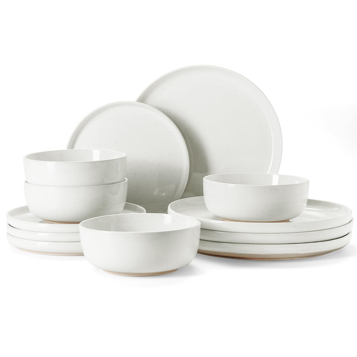 Famiware Milkyway 12-Piece Stoneware Dinnerware Set, White