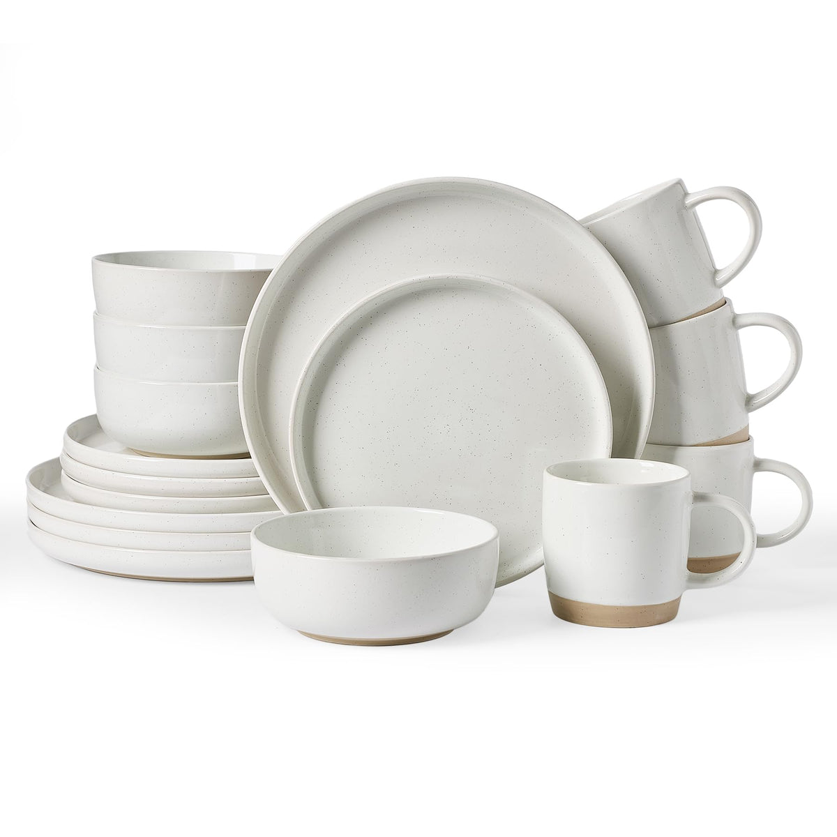 Famiware Milkyway 12-Piece Stoneware Dinnerware Set, White
