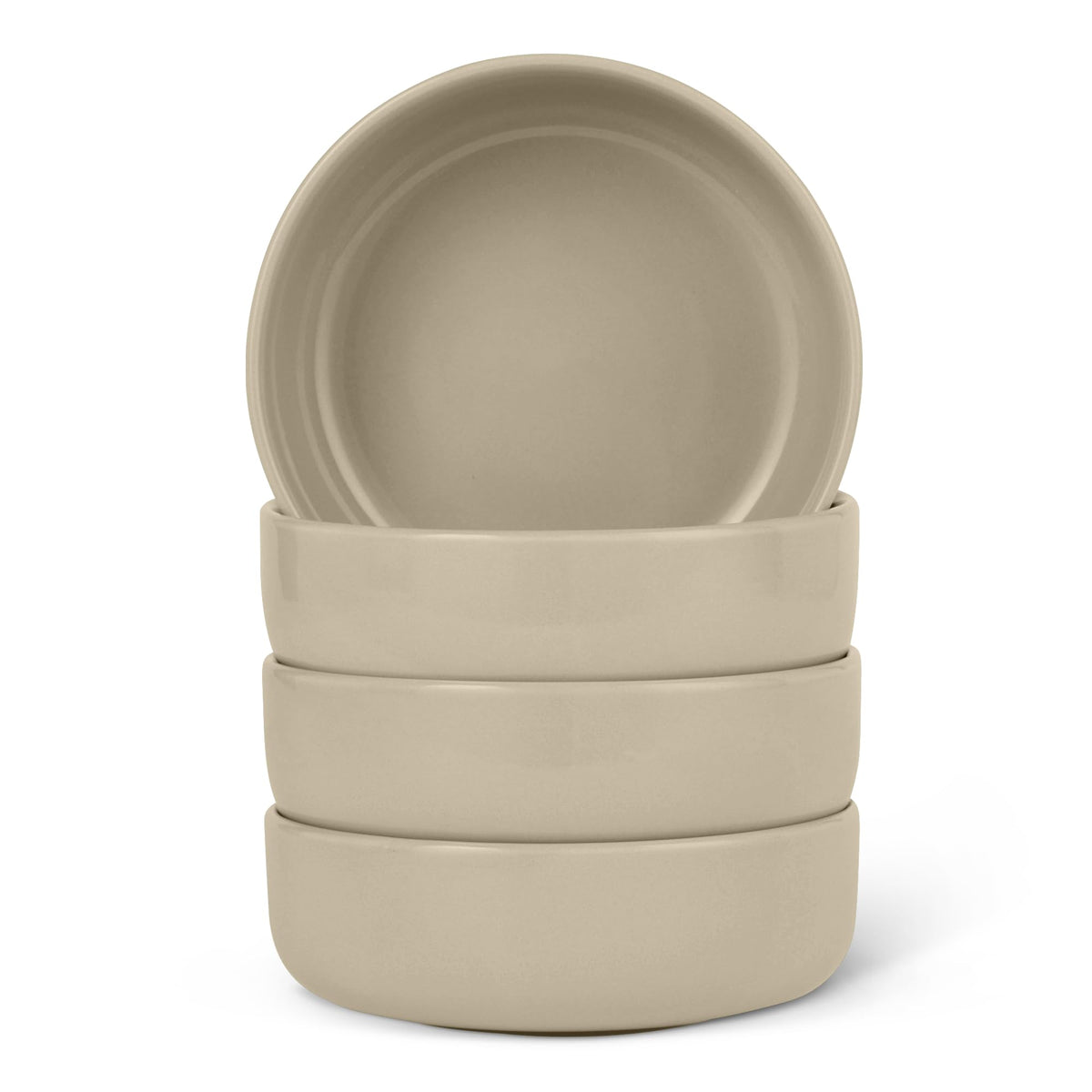 Amazon Basics Glazed Stoneware Dinnerware, 12-Piece Set, 4 Full Place Settings, Microwave and Dishwasher-Safe, Olive
