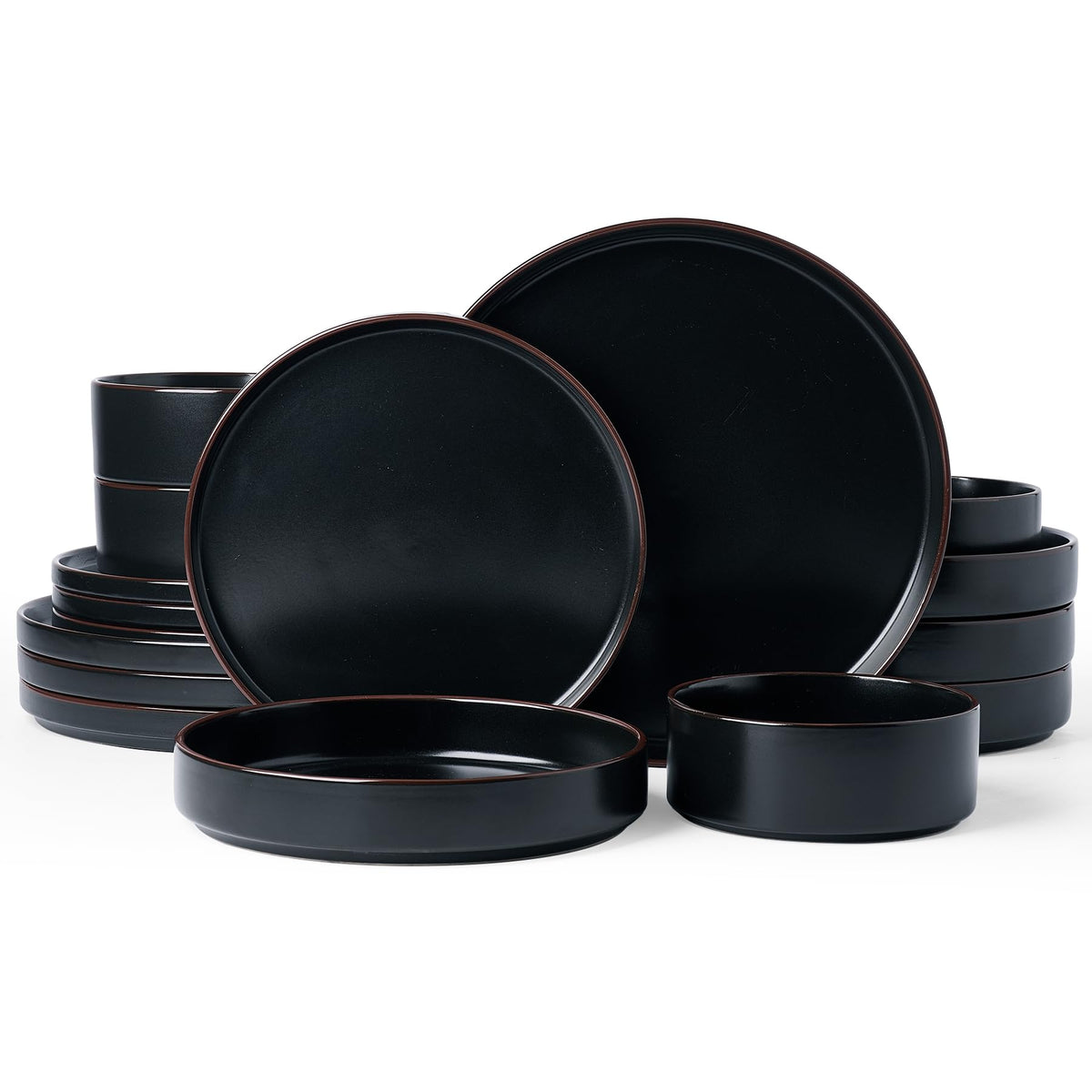 Famiware Nebula Ridge 12-Piece Stoneware Dinnerware Set, Multi-color