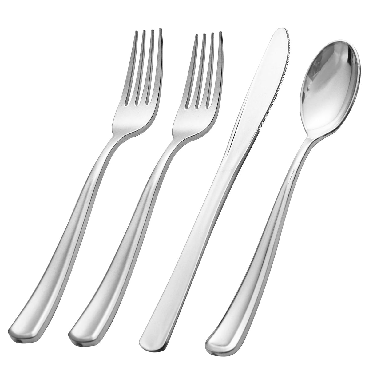 WDF300 Pieces Gold Plastic Silverware - Heavy Duty Disposable Cutlery Set Plastic Gold Silverware Set Includes 100 Forks, 100 Spoons, 100 Knives for Party/Baby Shower/Wedding/Birthday/Thanksgiving