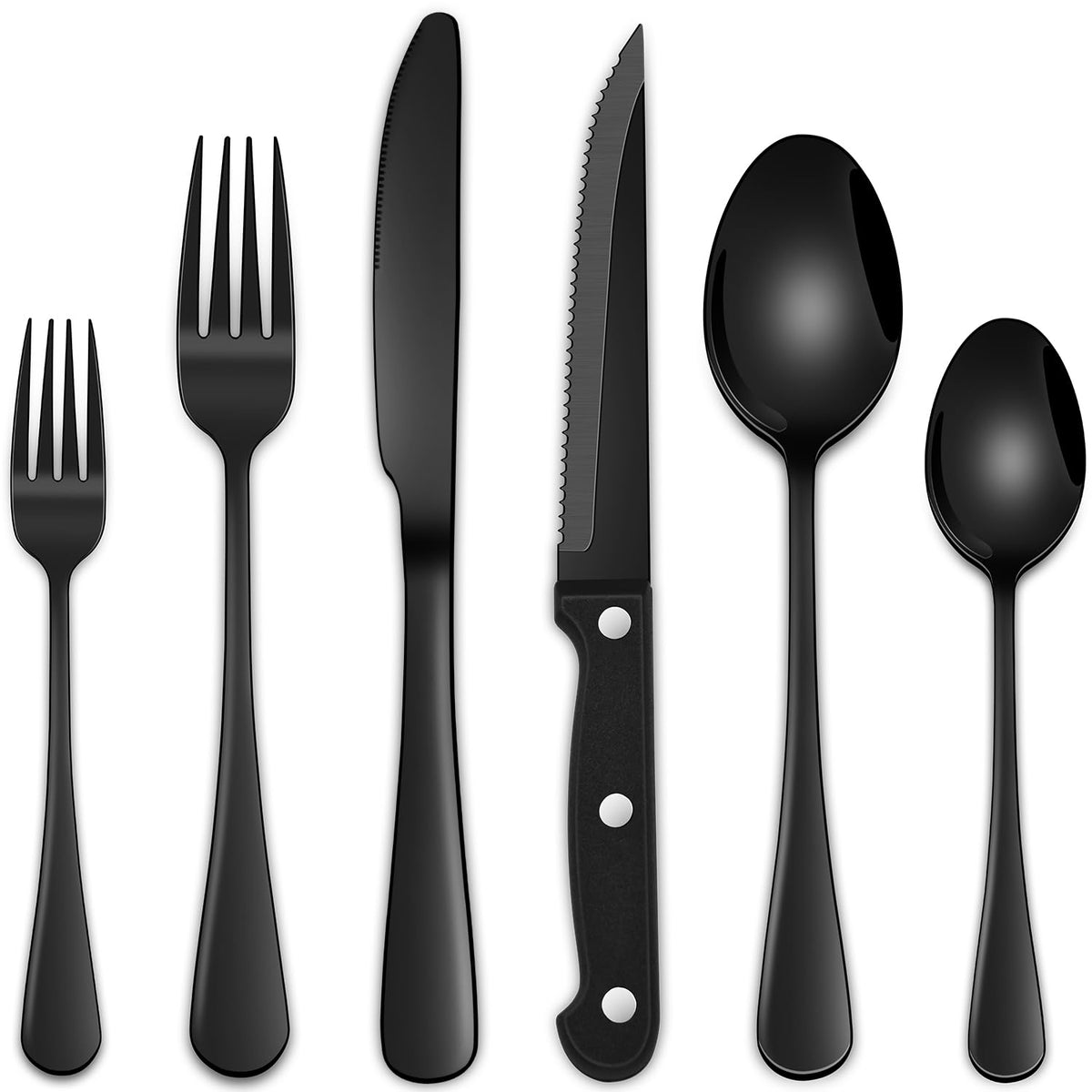 24 PCs Silverware Set Service for 4, Kitchen And Dining Eating Utensils Set