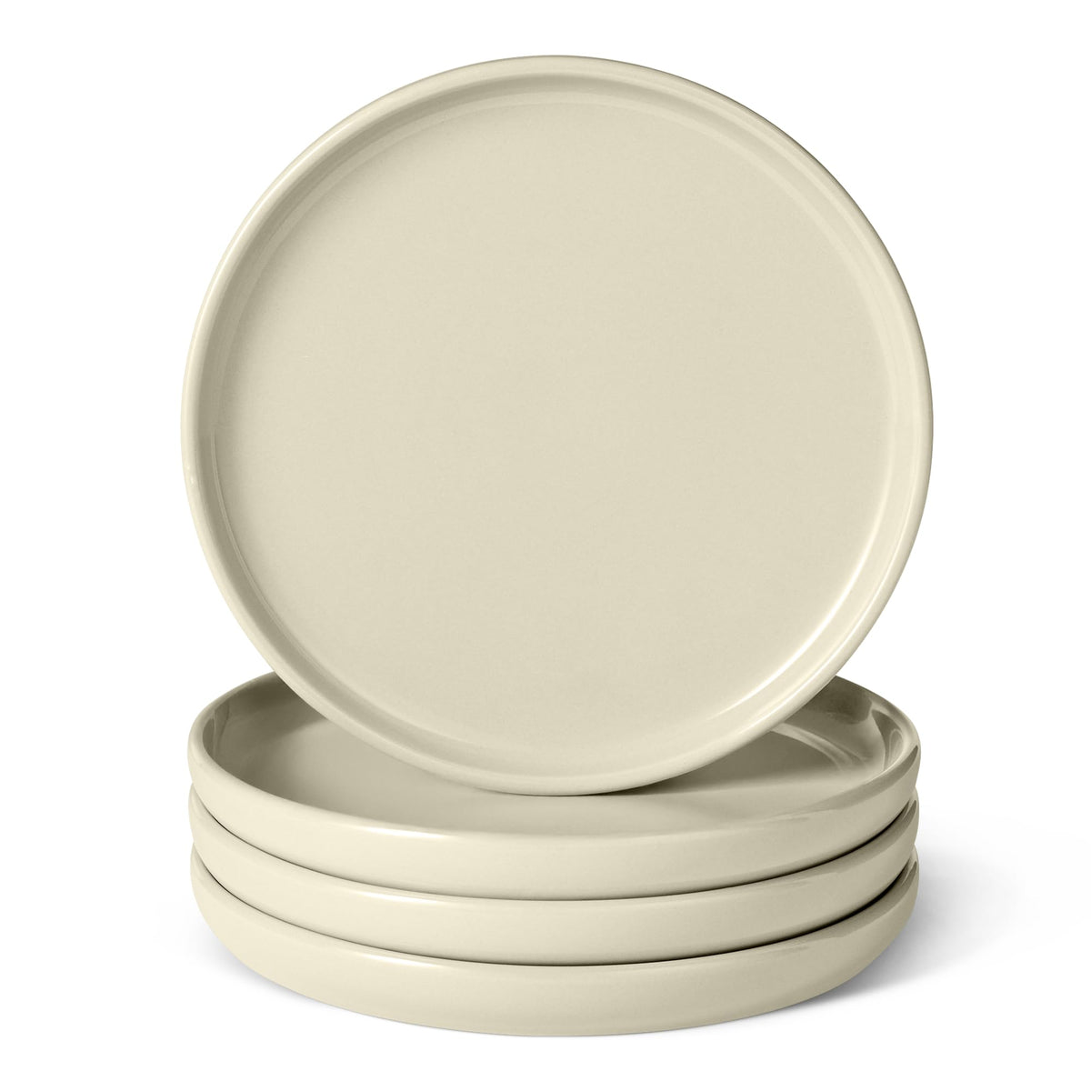 Amazon Basics Glazed Stoneware Dinnerware, 12-Piece Set, 4 Full Place Settings, Microwave and Dishwasher-Safe, Olive