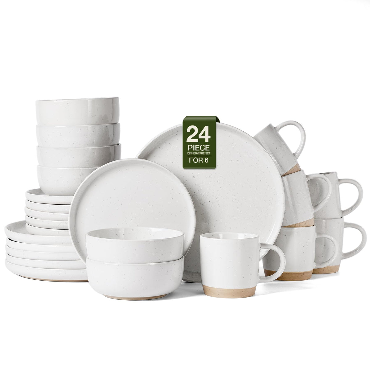 Famiware Milkyway 12-Piece Stoneware Dinnerware Set, White