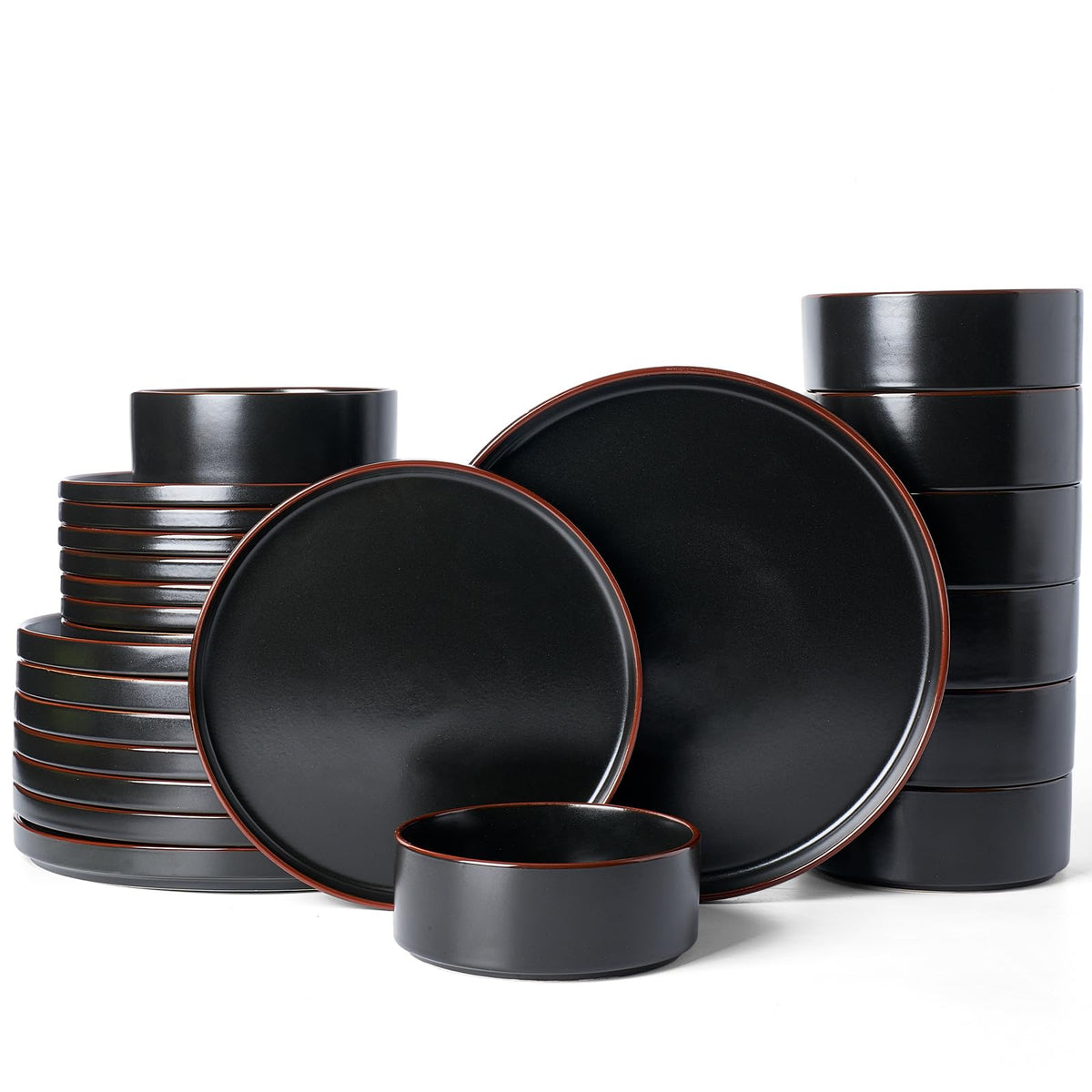 Famiware Nebula Ridge 12-Piece Stoneware Dinnerware Set, Multi-color