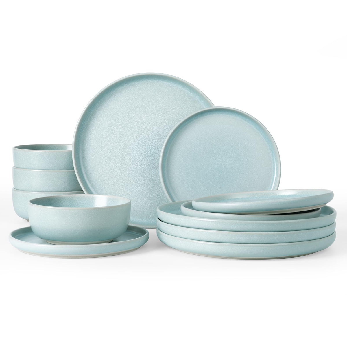 Famiware Milkyway 12-Piece Stoneware Dinnerware Set, White