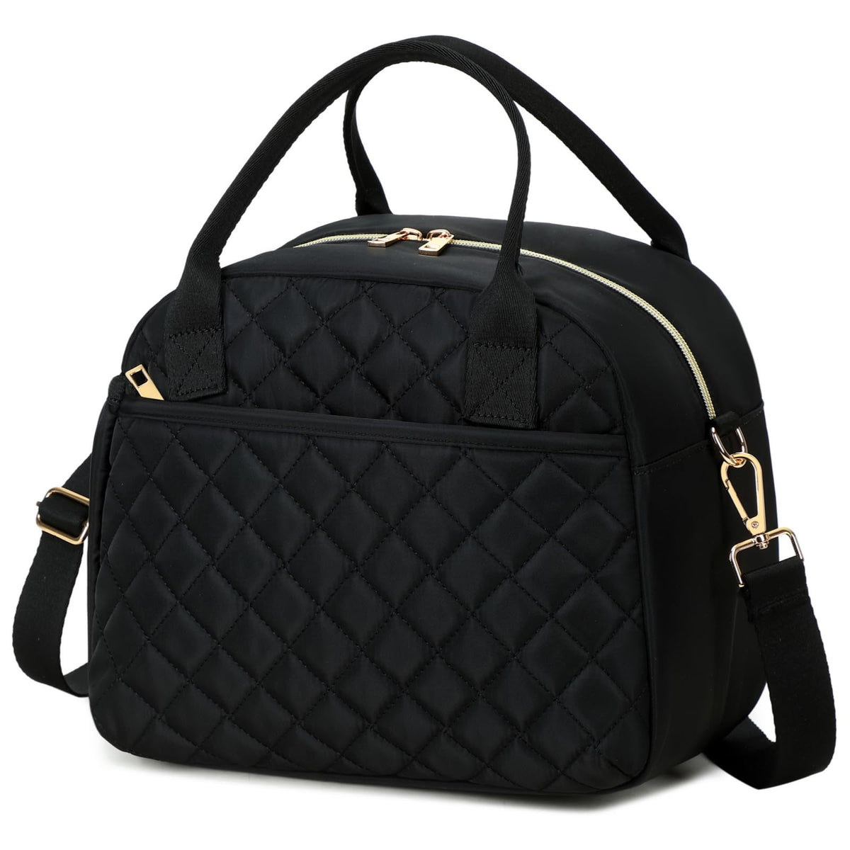 CAMTOP Lunch Box for Women Insulated Lunch Bag Lunchbox Cooler Thermal Leakproof Quilted Reusable Lunch Tote Bag for Work School Travel Picnic (Black)