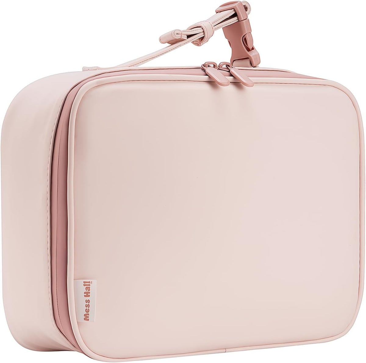 Mess Hall Insulated Lunch Box for Women, Easy Clean Leak Resistant Lunch Bag with AirTag Pouch, Pink Rose Quartz