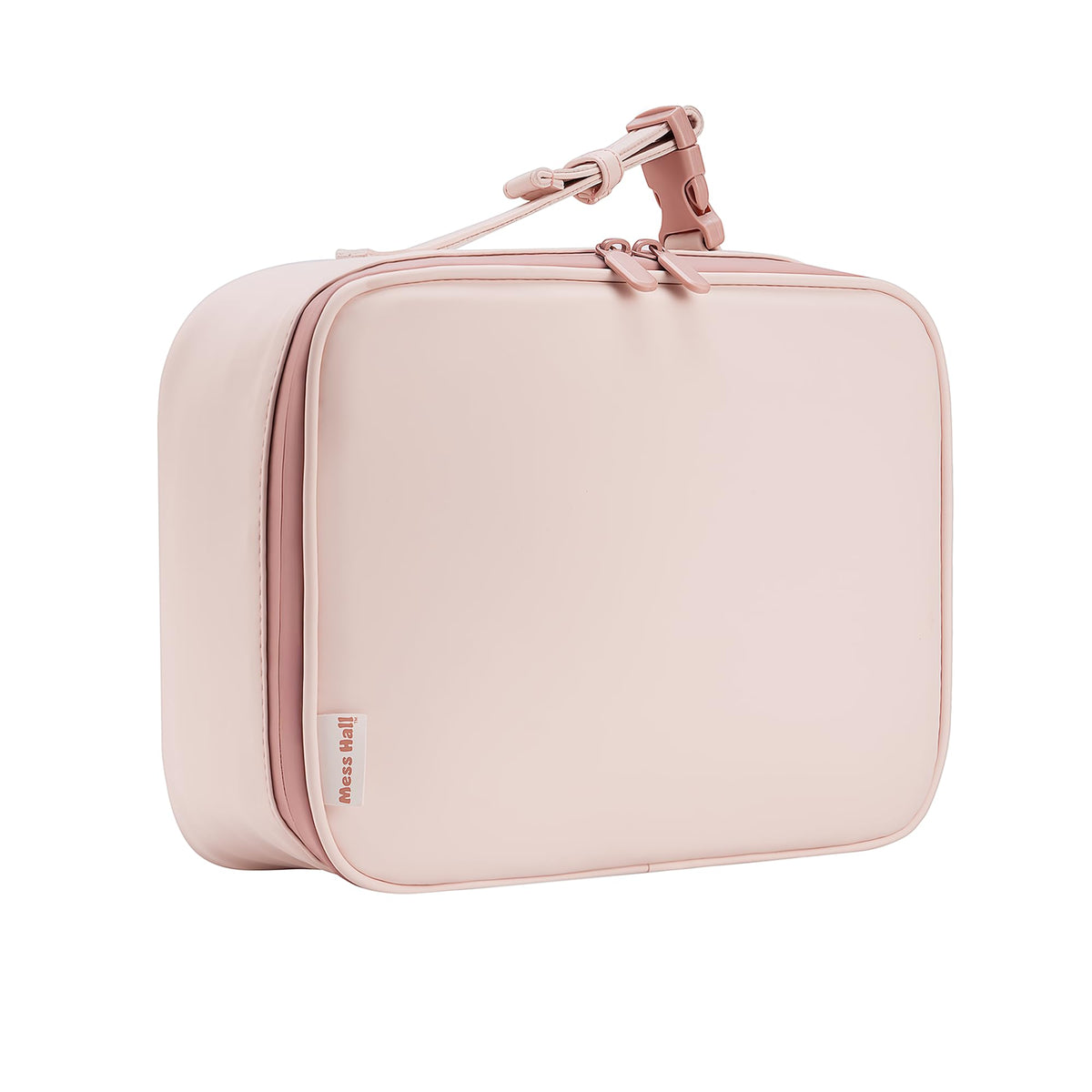 Mess Hall Insulated Lunch Box for Women, Easy Clean Leak Resistant Lunch Bag with AirTag Pouch, Pink Rose Quartz