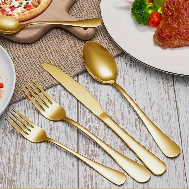 Stainless Steel Cutlery Set, Fork And Spoon Set, 30/60pcs Dinnerware Service Set Including Dinner Spoon, Tea Spoon, Dinner Fork, Salad Fork, Dinner Knife, Ideal for Home, Restaurant, Parties & Wedding, Kitchen Set Cutlery Utensils
