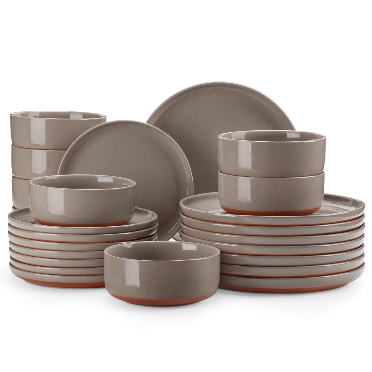 MALACASA Plates and Bowls Sets, 18 Pieces Modern Ceramic Dinnerware Set for 6 Kitchen Dinner Set Stoneware Dishware Dishes Set Microwave and Dishwasher Safe, White, Series TARA