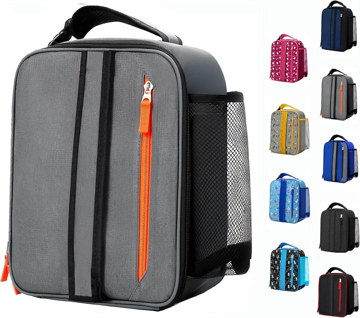 Lunch Box Insulated Lunch bag for Men Teen Kids Boys Adult Portable Stylish Small Lunchbox Special Design for Working Office school Picnic (Black 6L(Without Shoulder Straps))