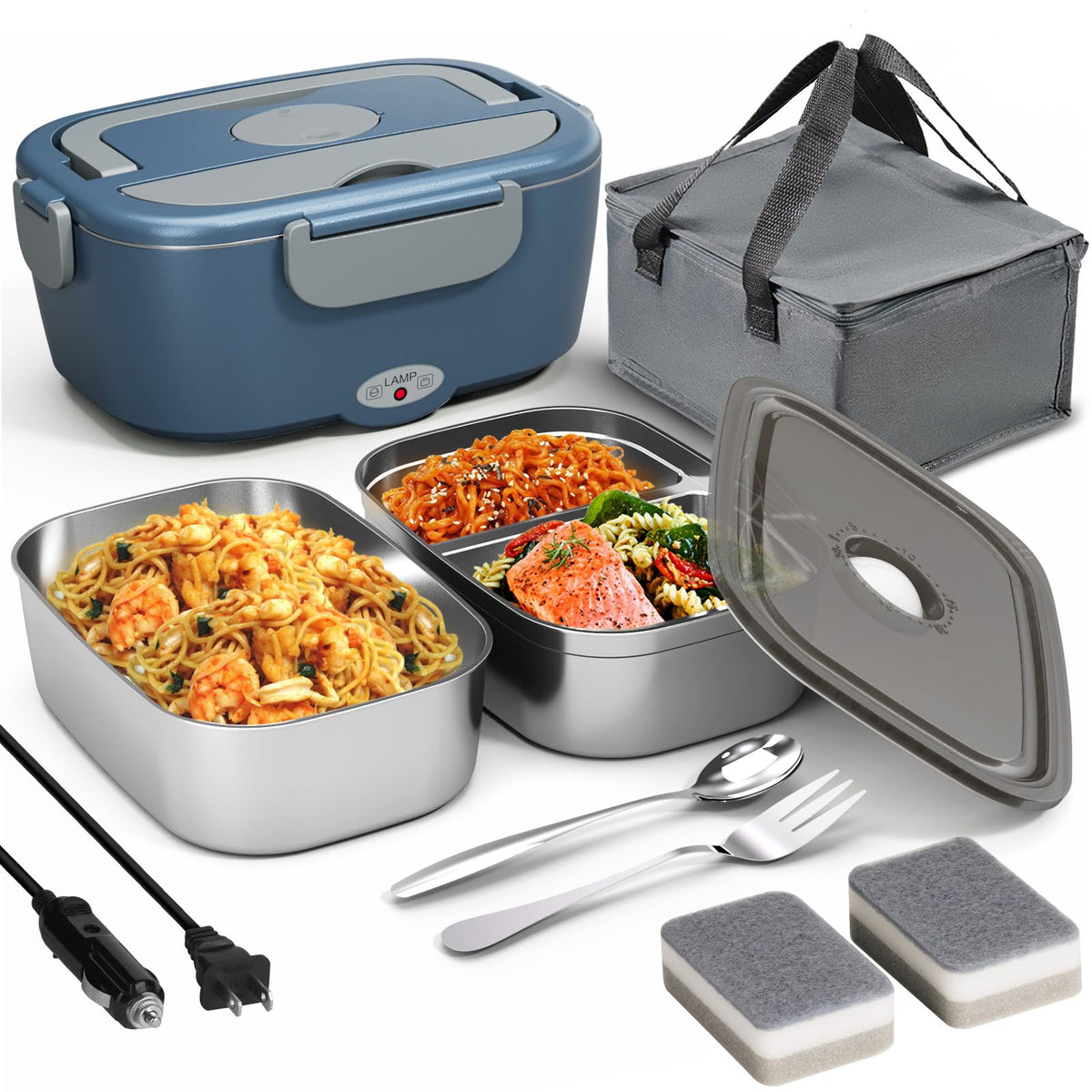 Electric Lunch Box for Adults, 15-30 Min Fast Heating Portable Food Warmer