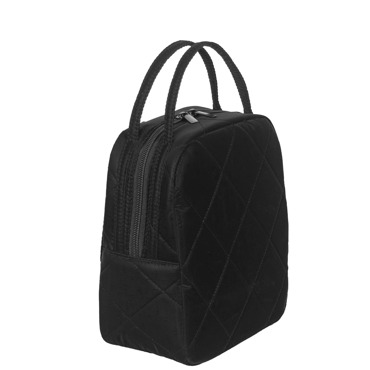 Machine Washable Women Quilted Fabric Insulated Reusable Cooler Lunch Bag Tote Adult Thermal Lunch Box Storage Bag for Ｗork (Black)