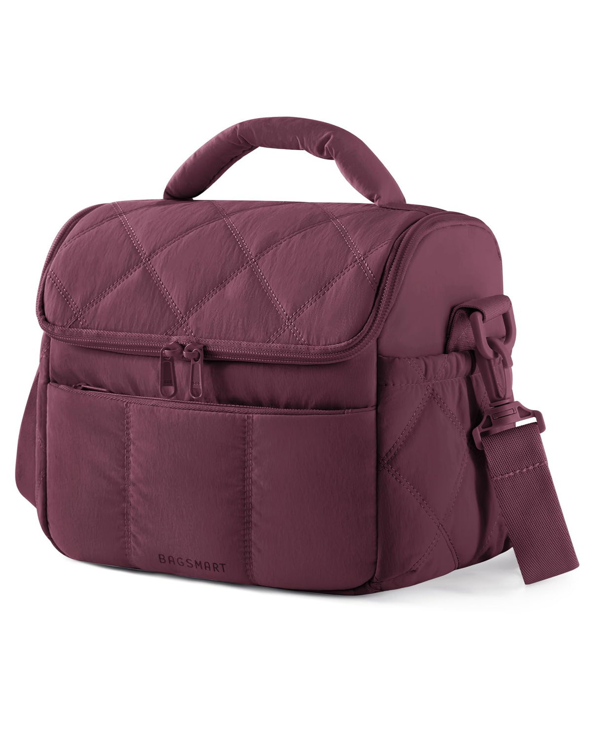 BAGSMART Lunch Bag Women, Double Deck Insulated Lunch Box, Camel
