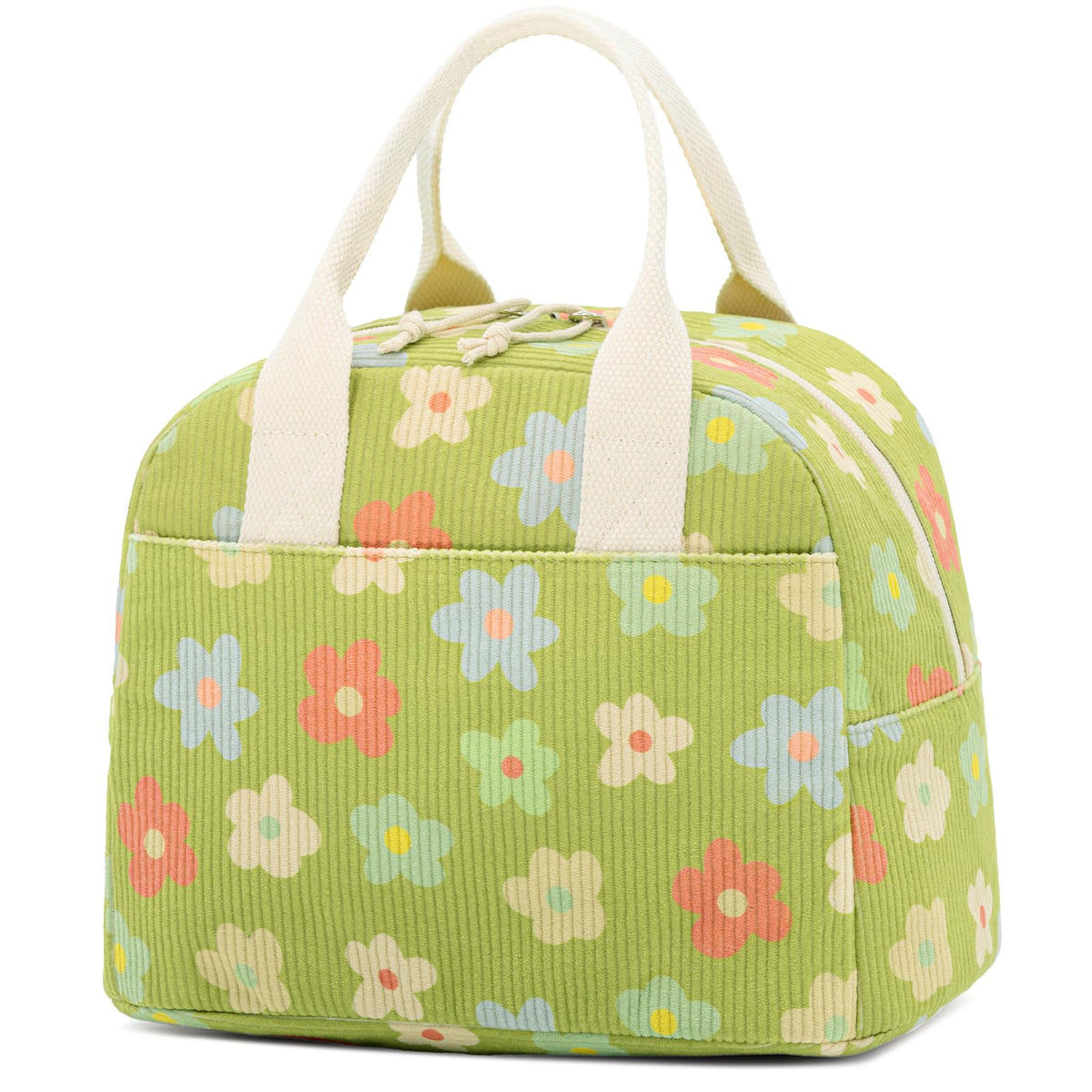 LOVELYWIND Lunch Box for Women,Insulated Lunch Bag,Green Stripe14-Can(9L)