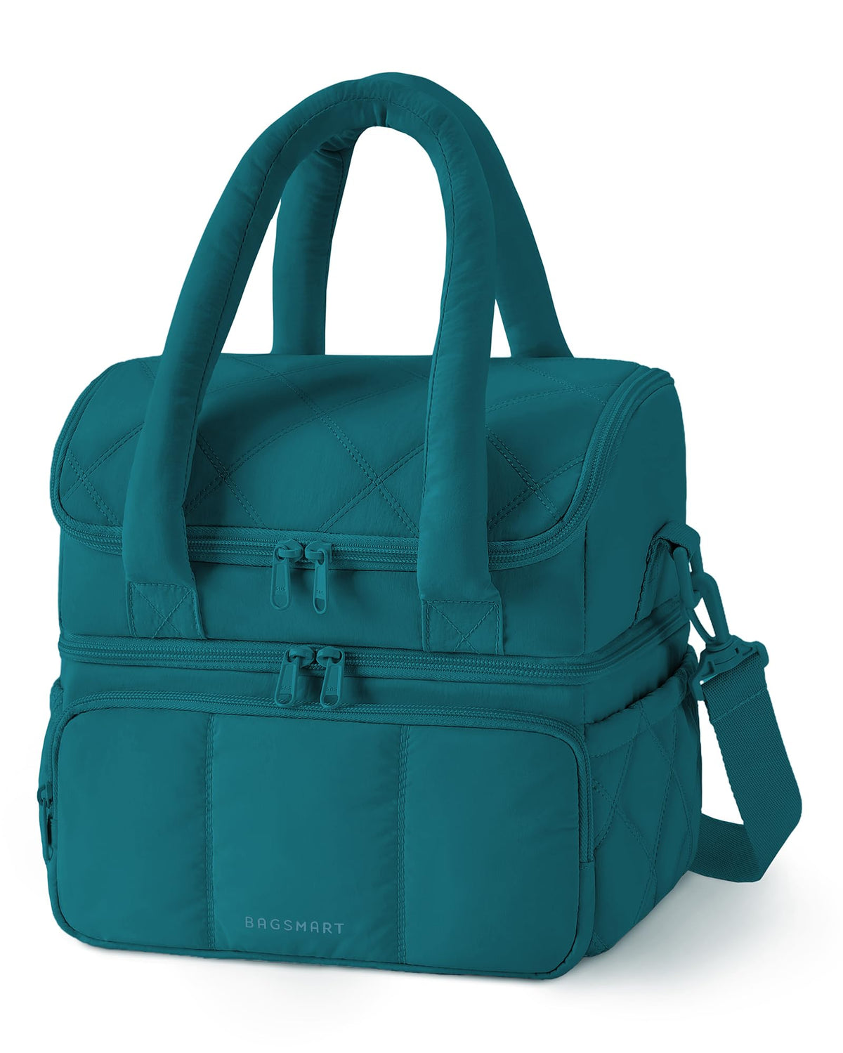 BAGSMART Lunch Bag Women, Double Deck Insulated Lunch Box, Camel