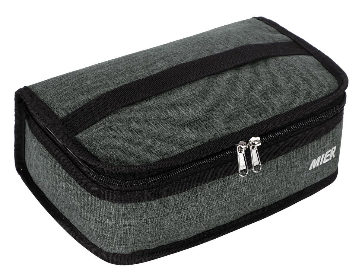 MIER Small Lunch Bag for Kids & Adults Compact Insulated Lunch Box, Black