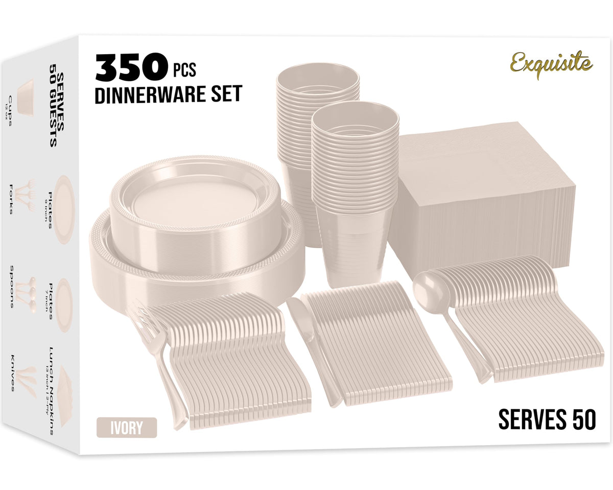 Exquisite 350 Pcs Black Plates and Napkins Party Supplies Plate Sets