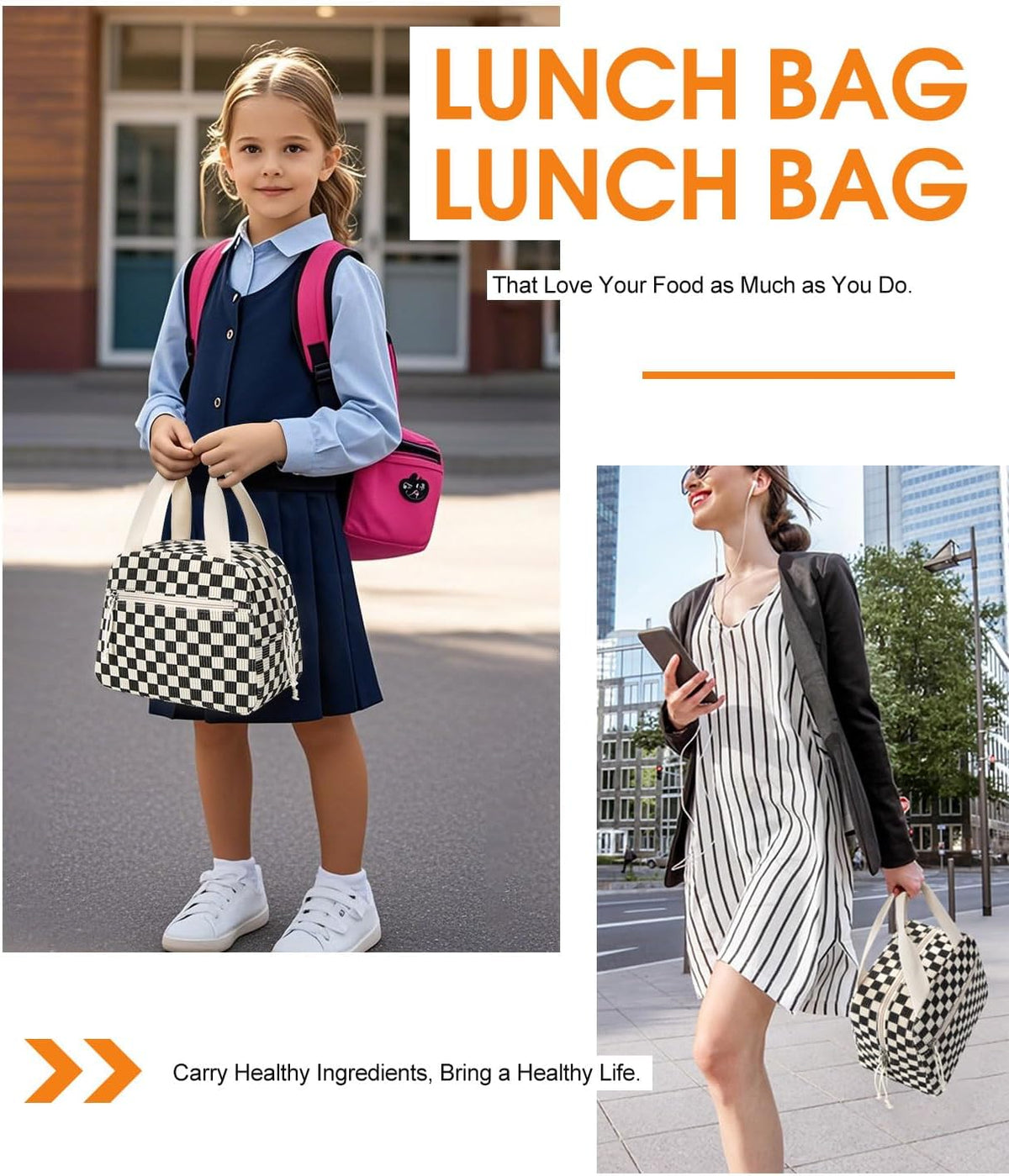 Lunch Bag for Women Men, Corduroy Small Insulated Lunch Box