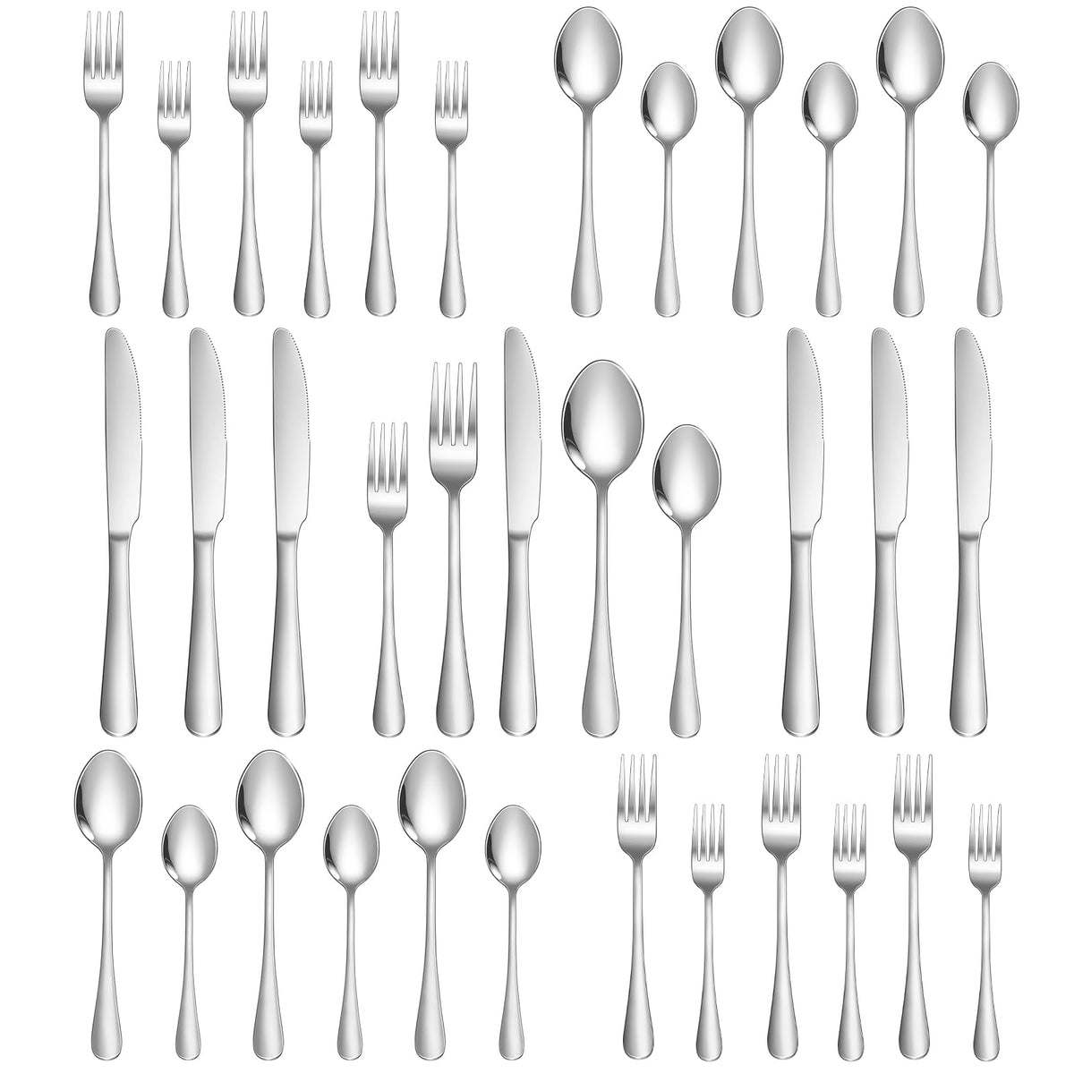 20-Piece Silverware Set for 4, Food Grade Stainless Steel Flatware Set, Mirror Polished Cutlery Utensil Set with Forks, Knives and Spoons, Dishwasher Safe for Home, Restaurant, Wedding and Party Use