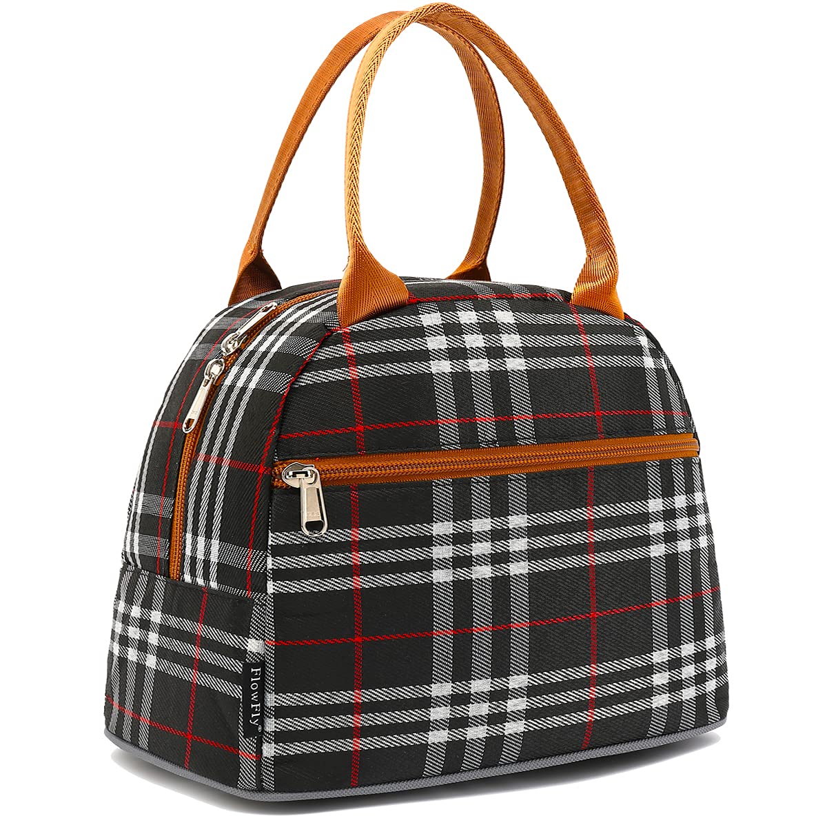 FlowFly Insulated Lunch Cooler Bag - Tote Bag Organizer for Women/Men, Black