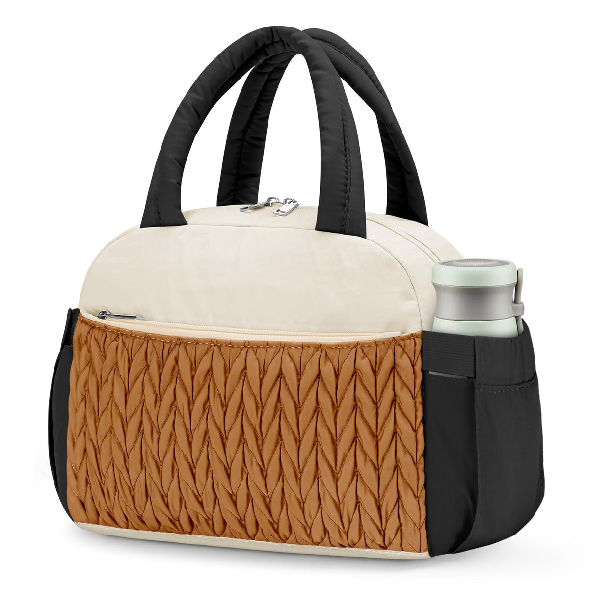Coobiiya Lunch Bag Women,Lunch Box LunchBag for Women Adult Men, Small Leakproof Cute Lunch Tote Large Capacity Reusable Insulated Cooler Lunch Container for Work/Office/Picnic/Travel-Black Polka Dot