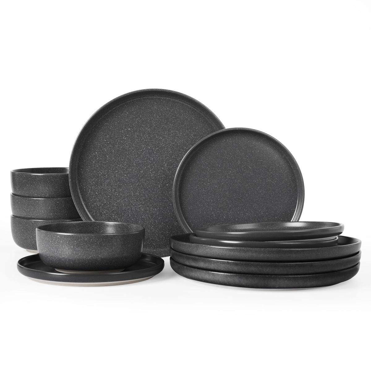 Famiware Milkyway 12-Piece Stoneware Dinnerware Set, White
